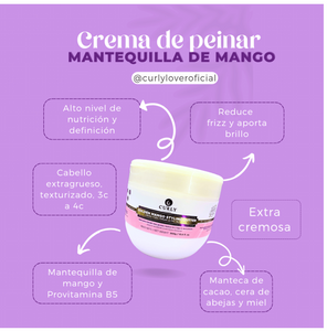 Crema para peinar mantequilla de mango Curly Lovers